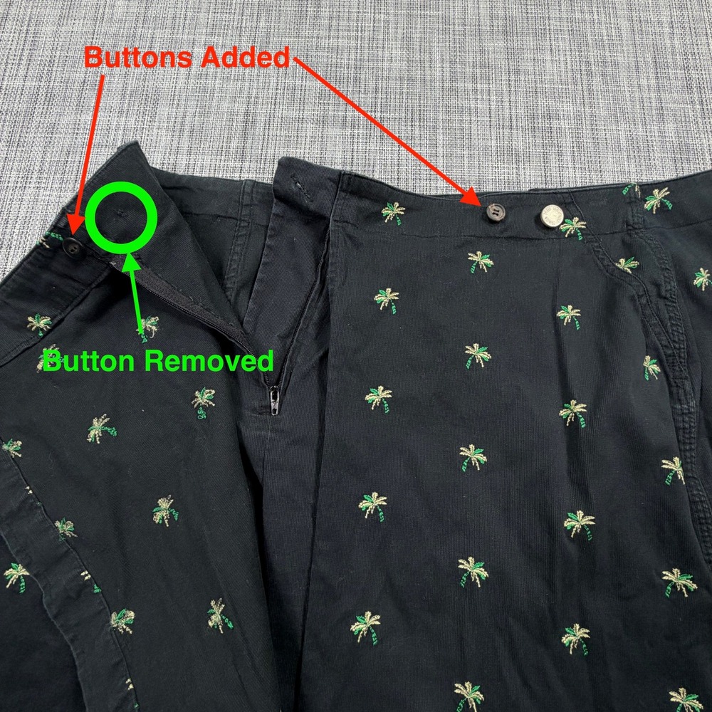 Kate Hill Womens Wrap Skirt Tagged 18W Altered Black Palm Trees Embroidered - Picture 4 of 6